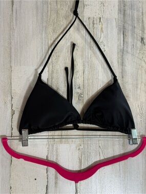 Black Triangle Tie-Back Bikini Top